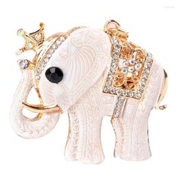 Keychains Fashion Keychain Pendant White Elephant Shape Car Alloy Key Ring Creative Lady Small Gift Practical Bag PendantKeychains Fier22