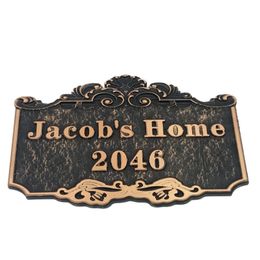 Carve House Family Name with Number CustomMade Apartment Villa Door Plate European Style Any Letters 220706