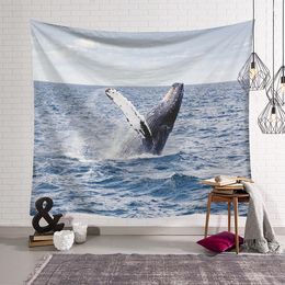 Tapestries Dolphin Tapestry Printed Wall Hanging Bedspread Beach Throw Towel Blanket Picnic MatTapestries