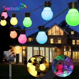 Solar String Lights MMM Fairy String Lights Waterproof Bulbs Christmas Wedding Party Garden decor Camping Garden Light J220531