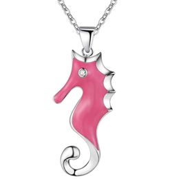 Pendant Necklaces Wholesale Charm Silver Color Pendants For Women Fashion Jewelry Necklace Lady Red Animals AN098Pendant