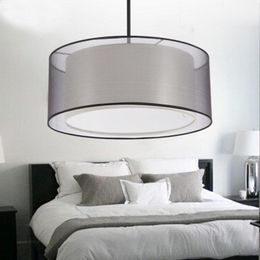 Pendant Lamps European American Modern Fabric Lamp Light E27 LED Optional Foyer Dinning Bed Living Room Bedroom Ceiling LampPendant