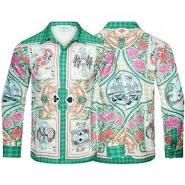 Casablanc Casual Shirt Men Designer shirts Hawaiian Silk Polo tshirt Print Thin Jacket J88