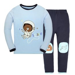 Clothing Sets Baby Boy Clothes Sweatshirts Cartoon Pajamas Soft Cotton Blue Long Sleeve Sleepwear SuitClothing