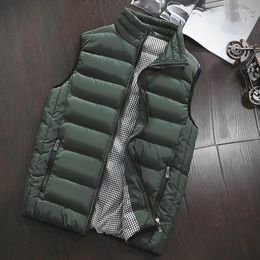 Men's Vests Men Autumn Winter Vest Coat Fashionable Padded Warm Cotton Hooded Thick Tops 2022 Jacket Guin22