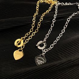 Lyxdesigner Fashion Necklace Choker Chain 925 Silver Plated 18K Gold Steel Letter Pendant Halsband för kvinnor smycken x436