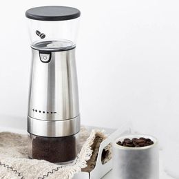 Moedor de café portátil de carregamento USB, aço inoxidável, automático, feito à mão, moedor de grãos, pimenta, milho, moinho elétrico, ferramenta de moagem ZL0946