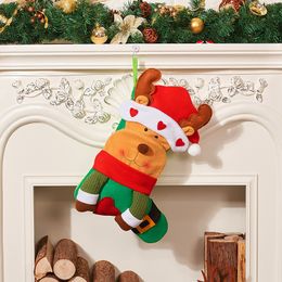 Christmas Pendant Decorations Stockings Gift Bag For Children Elk Candy Pouch Family Party Ornaments decoracao de natal 201027