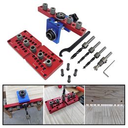 Professional Hand Tool Sets In 1 Adjustable Doweling Jig Woodworking Pocket Hole With 8/10/15mm Drill Guide Locator For Furniture Wood Board