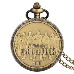 Pocket Watches Bronze Games Pendant Cosplay Costumes Coin Badge Quartz Watch Statement Alloy Jewellery Clock With Hook Waist Chain MenPocket