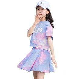 Clothing Sets Girls Summer Clothes Tshirt Skirt Girl Casual Style Outfit For Teen Tracksuit KidsClothing