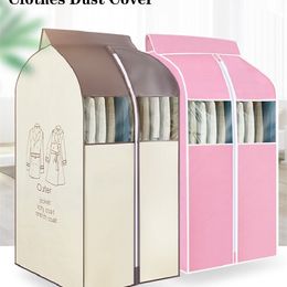 Non-woven Clothing Dust Cover Wardrobe Hanging Suit Bag Clothes Protector Case Home Storage Organiser 220427