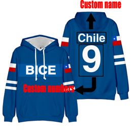 3D Print Harajuku Streetwear Chile Flag Unisex Hoodie Sweatshirt Jacket Football University Team Cheer Sports Custom 4XL 220704