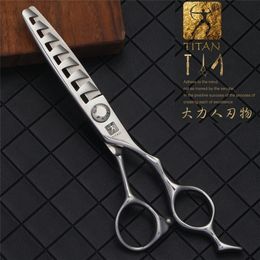 TITAN 6 Inch Hairdressing Scissors Professional Japan440c Barber Shears Cutting High Quality 220317