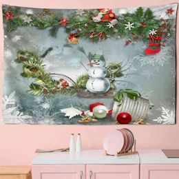 Christmas Snow Doll Wall Carpet Cartoon Plant Holiday Gift Hangingwitchcraft Dohemian Home Living Room Decor J220804