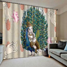 European style 3D Curtain Window creative Blackout Curtains For Living Room Bedroom darken Drapes blinds for windows