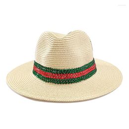Berets Colourful Straw Hat Women Men Jazz Cap British Style Drill Beach Sun Ladies Fedora Unisex 2022 Sombrero CapBerets