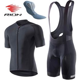 RION Jersey Sets Bib Shorts Wear Paris Hp Men GEL Pad Quick Dry Man Cycling Clothes Mountain Bike 220621