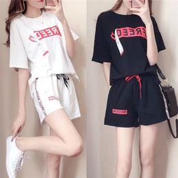 Hot Sales Summer Sets Women Casual Fashion TShirt Shorts Suit Sports 2 Piece Outfits Activewear for Summer hh88 T200603