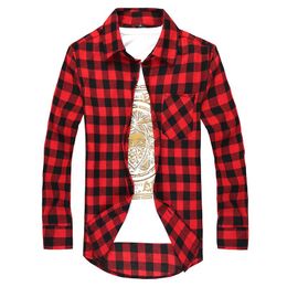 Camisa A Cuadros Negro Rojo Hombres Oferta Online | DHgate.com