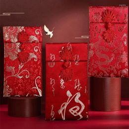 Gift Wrap Spring Festival Red Envelope Chinese Year Hong Bao Wedding Candy Bag Brocade Lucky Bags Creative Money Pocket Decor HongbaoGift