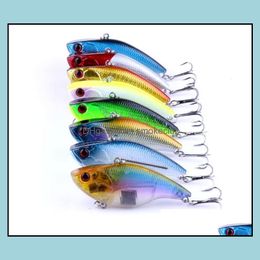 Baits Lures Fishing Sports Outdoors 8Pcs 7.5Cm/18.6G 2.95In/0.65Oz Vib 8Color Vibration Lure Bait Hard Artificial Bionic High-Quality Drop