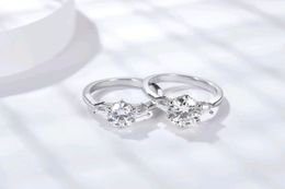 Moissanite 925 Sterling Silver Simple Rings Promise Wedding Engagement Love Gift
