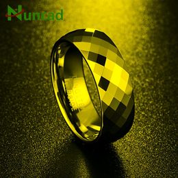 Wedding Rings Nuncad Men's 7.5mm Multi-faceted High Polished Domed Tungsten Carbide Band For Men Comfort Fit Size 7-12Wedding