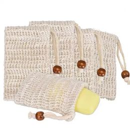 Natural Exfoliating Mesh Soap Saver Brush Sisal Bag Pouch Holder For Shower Bath Foaming And Drying FY2378 0531