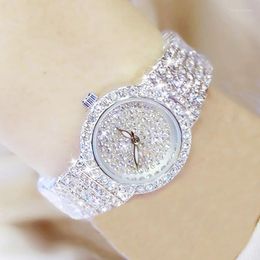Wristwatches BS Women Watch Famous Luxury Brands Diamond Ladies Wrist Watches Female Small Wristwatch Rose Gold Montre Femme 2022