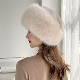 Berets Fur Hat Women Warm Snow Ski Cap Female Faux Bomber Lady Windproof Winter Hats For Russian UshankaBerets BeretsBerets