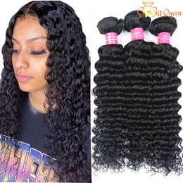 gagaqueen malaysian deep wave remy hair bundles unprocessed deep curly human hair weaves