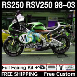 Fairings and Tank cover For Aprilia RSV RS 250 RSV-250 RS-250 RSV250 98-03 4DH.153 RS250 RR RS250R 98 99 00 01 02 03 RSV250RR 1998 1999 2000 2001 2002 2003 Body black green