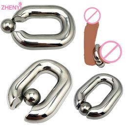 Heavy Stainless Steel Ball Scrotum Stretcher Metal Penis Lock BDSM Bondage Cock Ring Delay Ejaculation Dildos sexy Toys for Men