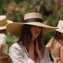 Women Wide Brim Beach Hat Ladies Summer Hats UV Protection Sun Hat S134015cm 220525