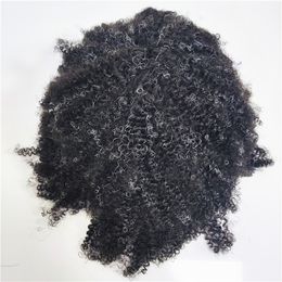 #1b20 100 hand tied hair replacement 6mm wave Indian virgin human pieces for black man in America fast express delivery