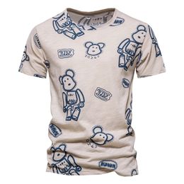AIOPESON Fashion Printed Graphic T Shirts 100% Cotton Oneck Mens Tshirts Casual Fashion Male Tops Tees Men Shirt Clothing 220704