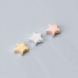 Other 1pcs 925 Sterling Silver Electroplated Gold Drawing Star Spacer Beads 4.5mm 6.5mm Pretty S925 Separator DIY Jewelry Edwi22