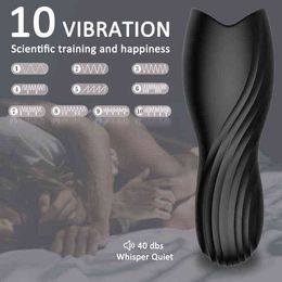 NXY Sex men masturbators Hot Selling Men's Aircraft Cup Multi Frequency Vibration Penis Massager Adult Products 0321