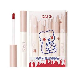 Lip Gloss Cute Bear Set Velvet Matte Not Fade Long Last Glaze Waterproof Lipstick Kit Cosmetic For GirlsLip