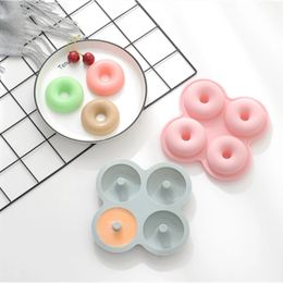 4 Cavity Donut Creative Cake Silicone Mold Home Kitchen Baking tray Cake Silicones Molds Cooking Bakeware Bake Tools Moulds brush