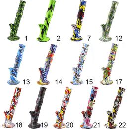 14 inches Silicone Bong tube bong water hookah shisha Colourful with downstem and glass water smoking pipes bongs 1PCS