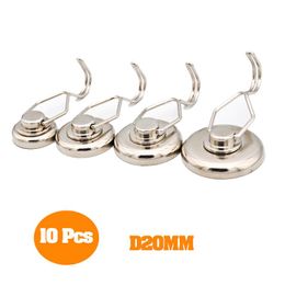 Hooks & Rails Pcs Swivel Swing Magnetic Strong Heavy Duty Neodymium Magnet D20 Mm Hold Up 15kg HooksHooks