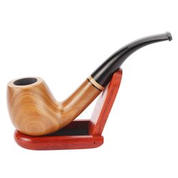 pipe New men's portable carved solid wood Green Sandalwood pipe curved hammer