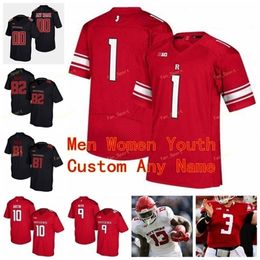Thr Custom Rutgers Scarlet Knights College Football Jerseys 16 Cole Snyder 17 Johnny Langan 17 McLane Carter 18 Bo Melton Women Youth Stitched
