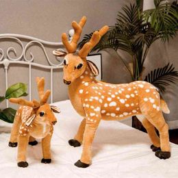 3480cm Cute Simulated Sika Deer Plush Toy for ldren Real Life Giraffe Animal Stuffed Doll Home Decor kids Birthday Gift J220729