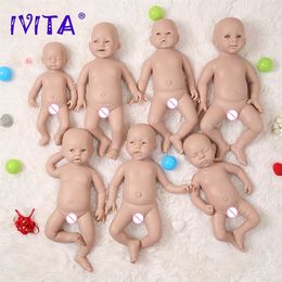 IVITA Silicone Reborn Baby Doll 3 Colours Eyes Choices Lifelike born Unpainted Unfinished Soft Dolls DIY Blank Toys Kit 220505