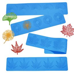 Baking Moulds Dandelion And Leaf Vein Sugar Craft Dessert Decorating Tools Silicone Mat Lace Pad Fondant Cake Mould MouldBaking MouldsBaking