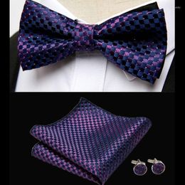 Bow Ties High-quality Fashion Handmade Tie Wedding Collar Bowtie Brooch Pocket Square Set Gifts For Men Accessories Donn22