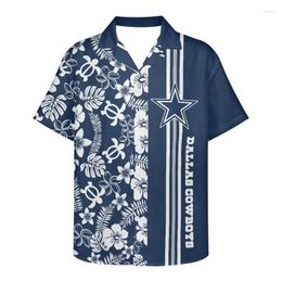 Men's Casual Shirts Design Samoa Men Summer Button Down Short Sleeve Lapel Shirt Men's Clothing Frangipani Pattern Team Logo Print Shirt